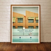 Poster 'Aqua Profonda' Sign, Fitzroy Swimming Pool